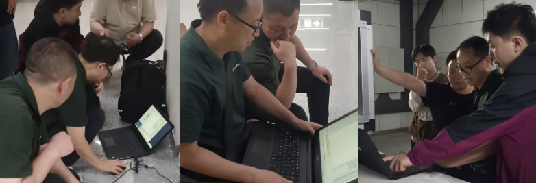 绿岛风工程师在现场调试